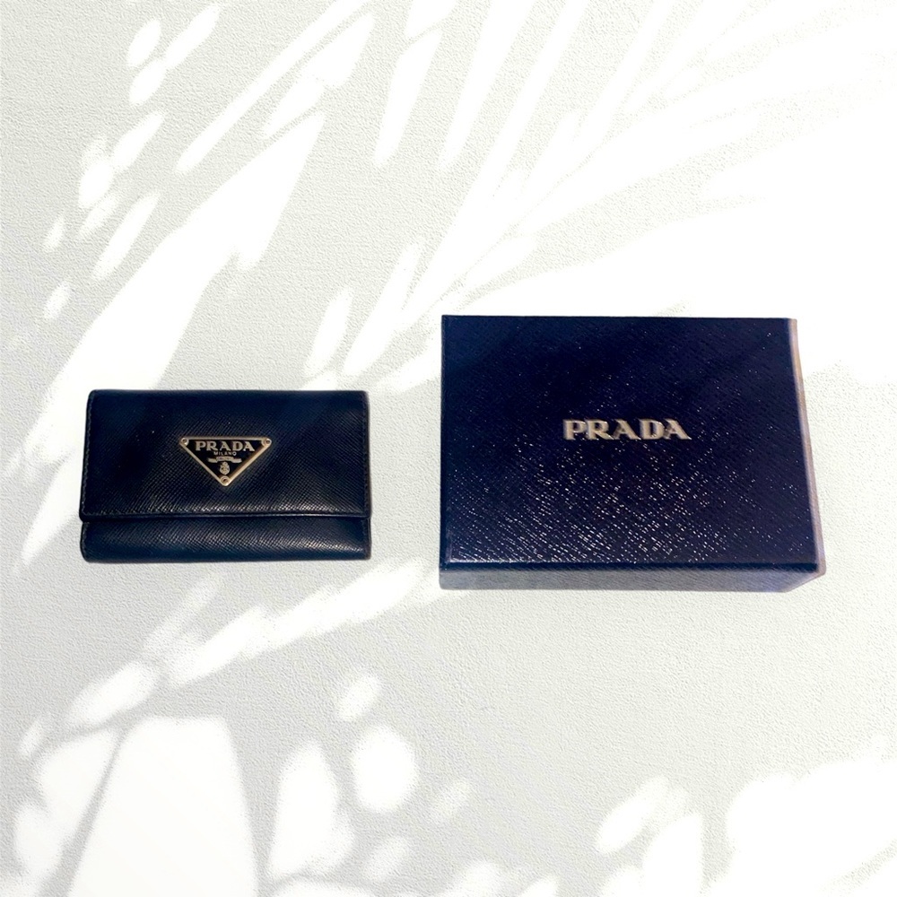 Prada Leather Saffiano Key Ring Holder